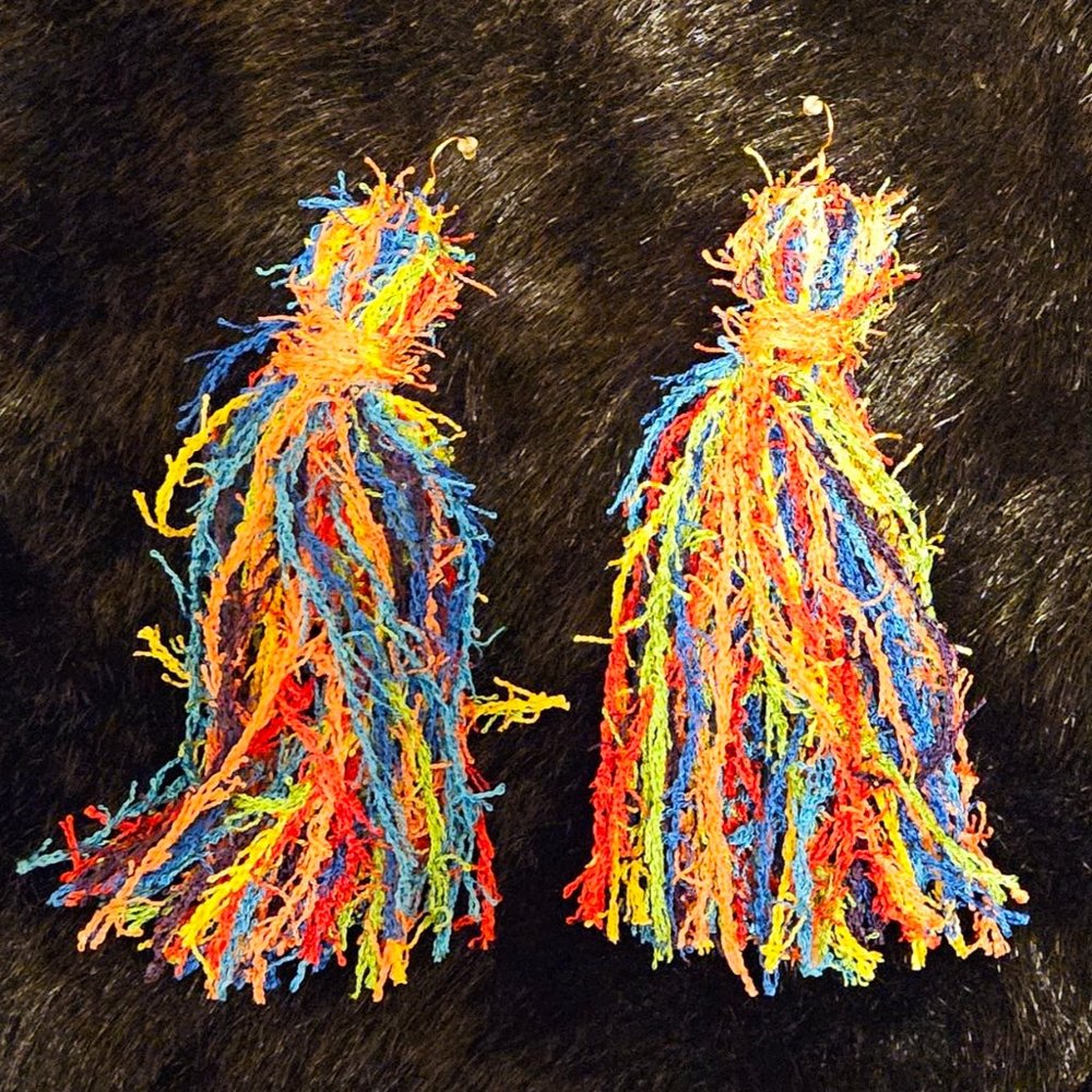 Tassel Earrings - Multi-colored
